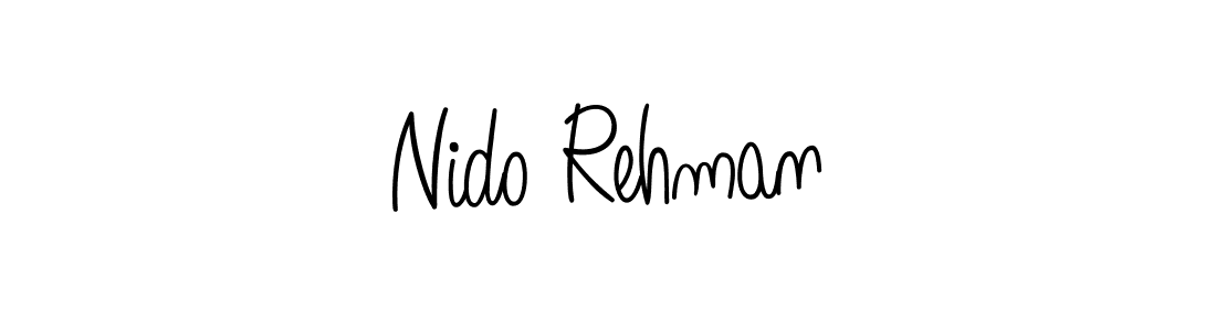 Nido Rehman stylish signature style. Best Handwritten Sign (Angelique-Rose-font-FFP) for my name. Handwritten Signature Collection Ideas for my name Nido Rehman. Nido Rehman signature style 5 images and pictures png