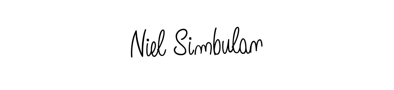 Use a signature maker to create a handwritten signature online. With this signature software, you can design (Angelique-Rose-font-FFP) your own signature for name Niel Simbulan. Niel Simbulan signature style 5 images and pictures png