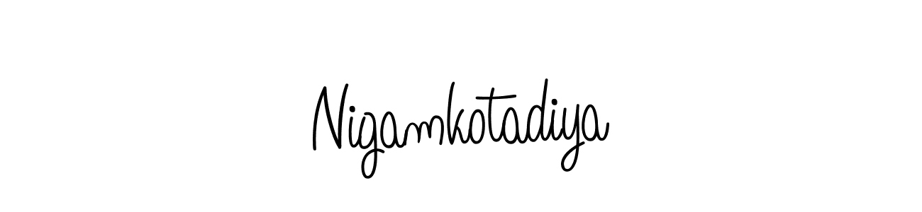 The best way (Angelique-Rose-font-FFP) to make a short signature is to pick only two or three words in your name. The name Nigamkotadiya include a total of six letters. For converting this name. Nigamkotadiya signature style 5 images and pictures png