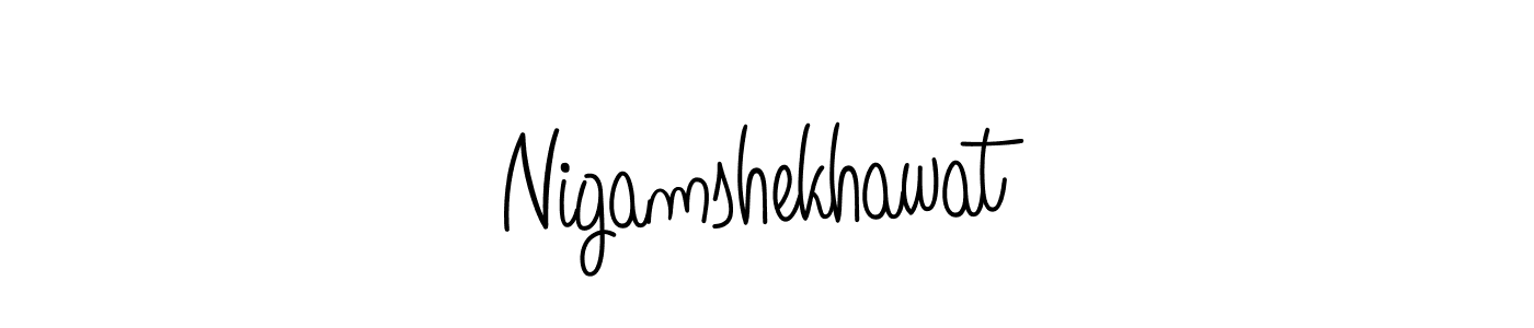 The best way (Angelique-Rose-font-FFP) to make a short signature is to pick only two or three words in your name. The name Nigamshekhawat include a total of six letters. For converting this name. Nigamshekhawat signature style 5 images and pictures png