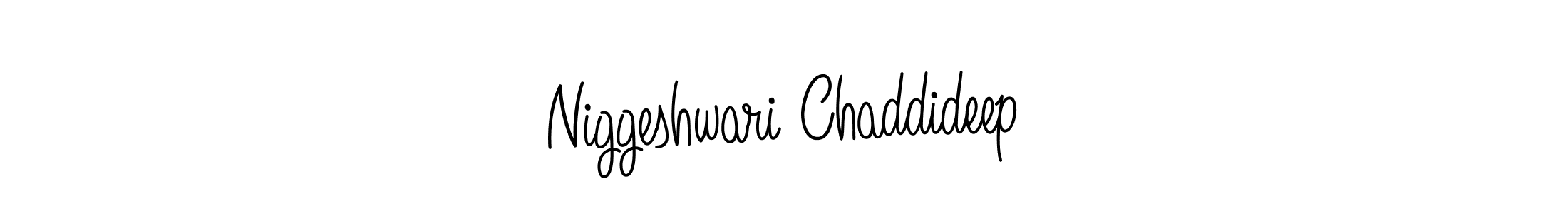 Design your own signature with our free online signature maker. With this signature software, you can create a handwritten (Angelique-Rose-font-FFP) signature for name Niggeshwari Chaddideep. Niggeshwari Chaddideep signature style 5 images and pictures png