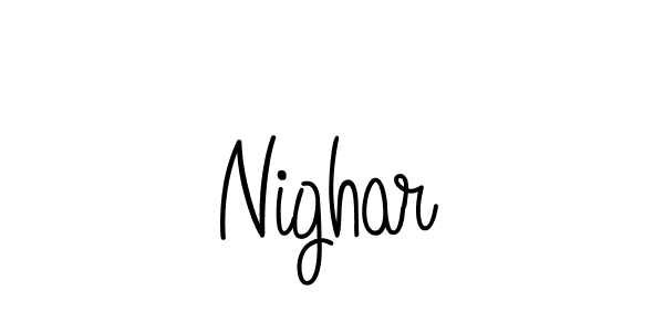 Use a signature maker to create a handwritten signature online. With this signature software, you can design (Angelique-Rose-font-FFP) your own signature for name Nighar. Nighar signature style 5 images and pictures png