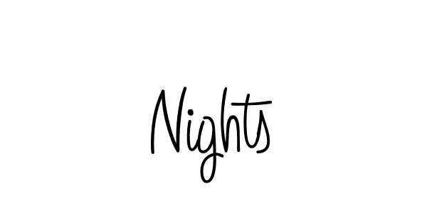 How to make Nights name signature. Use Angelique-Rose-font-FFP style for creating short signs online. This is the latest handwritten sign. Nights signature style 5 images and pictures png