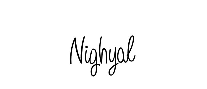 How to make Nighyal name signature. Use Angelique-Rose-font-FFP style for creating short signs online. This is the latest handwritten sign. Nighyal signature style 5 images and pictures png