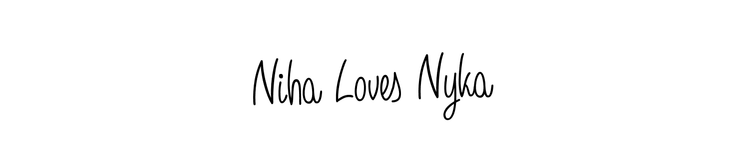 Angelique-Rose-font-FFP is a professional signature style that is perfect for those who want to add a touch of class to their signature. It is also a great choice for those who want to make their signature more unique. Get Niha Loves Nyka name to fancy signature for free. Niha Loves Nyka signature style 5 images and pictures png