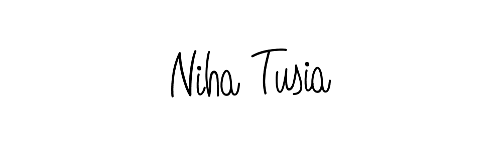 You should practise on your own different ways (Angelique-Rose-font-FFP) to write your name (Niha Tusia) in signature. don't let someone else do it for you. Niha Tusia signature style 5 images and pictures png