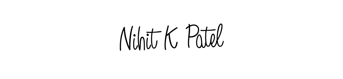 Design your own signature with our free online signature maker. With this signature software, you can create a handwritten (Angelique-Rose-font-FFP) signature for name Nihit K Patel. Nihit K Patel signature style 5 images and pictures png