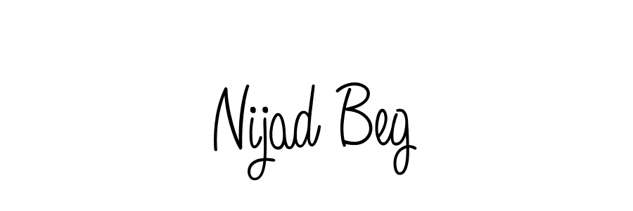 Use a signature maker to create a handwritten signature online. With this signature software, you can design (Angelique-Rose-font-FFP) your own signature for name Nijad Beg. Nijad Beg signature style 5 images and pictures png