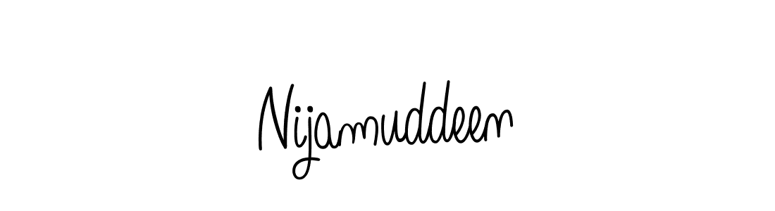 How to make Nijamuddeen name signature. Use Angelique-Rose-font-FFP style for creating short signs online. This is the latest handwritten sign. Nijamuddeen signature style 5 images and pictures png