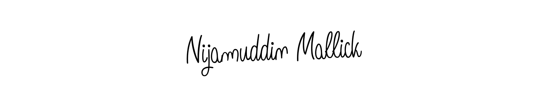 How to make Nijamuddin Mallick name signature. Use Angelique-Rose-font-FFP style for creating short signs online. This is the latest handwritten sign. Nijamuddin Mallick signature style 5 images and pictures png