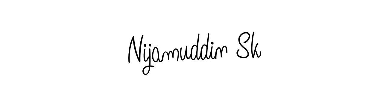 Design your own signature with our free online signature maker. With this signature software, you can create a handwritten (Angelique-Rose-font-FFP) signature for name Nijamuddin Sk. Nijamuddin Sk signature style 5 images and pictures png