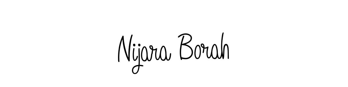 The best way (Angelique-Rose-font-FFP) to make a short signature is to pick only two or three words in your name. The name Nijara Borah include a total of six letters. For converting this name. Nijara Borah signature style 5 images and pictures png