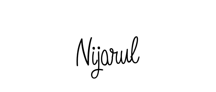 You should practise on your own different ways (Angelique-Rose-font-FFP) to write your name (Nijarul) in signature. don't let someone else do it for you. Nijarul signature style 5 images and pictures png