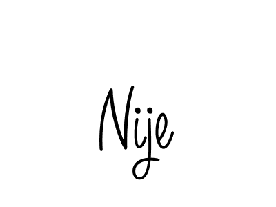 Design your own signature with our free online signature maker. With this signature software, you can create a handwritten (Angelique-Rose-font-FFP) signature for name Nije. Nije signature style 5 images and pictures png