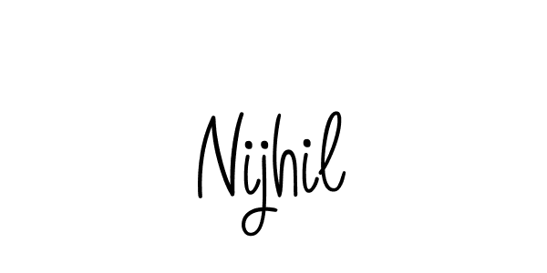 Use a signature maker to create a handwritten signature online. With this signature software, you can design (Angelique-Rose-font-FFP) your own signature for name Nijhil. Nijhil signature style 5 images and pictures png