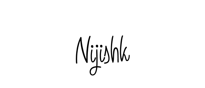 Make a beautiful signature design for name Nijishk. With this signature (Angelique-Rose-font-FFP) style, you can create a handwritten signature for free. Nijishk signature style 5 images and pictures png