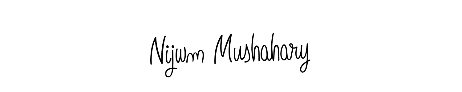 Nijwm Mushahary stylish signature style. Best Handwritten Sign (Angelique-Rose-font-FFP) for my name. Handwritten Signature Collection Ideas for my name Nijwm Mushahary. Nijwm Mushahary signature style 5 images and pictures png