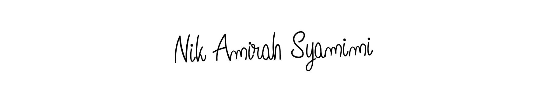Also You can easily find your signature by using the search form. We will create Nik Amirah Syamimi name handwritten signature images for you free of cost using Angelique-Rose-font-FFP sign style. Nik Amirah Syamimi signature style 5 images and pictures png