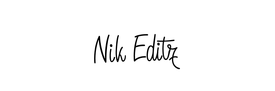 The best way (Angelique-Rose-font-FFP) to make a short signature is to pick only two or three words in your name. The name Nik Editz include a total of six letters. For converting this name. Nik Editz signature style 5 images and pictures png