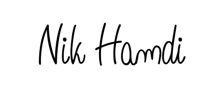 Quickly download Nik Hamdi name signature in high-resolution PNG using Angelique-Rose-font-FFP style. Ready to insert into PDFs and online applications. Nik Hamdi signature style 5 images and pictures png