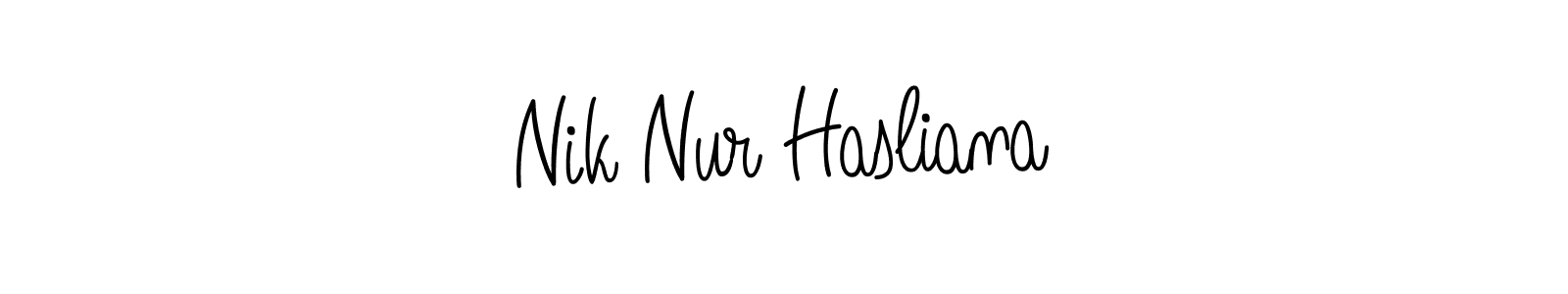 Design your own signature with our free online signature maker. With this signature software, you can create a handwritten (Angelique-Rose-font-FFP) signature for name Nik Nur Hasliana. Nik Nur Hasliana signature style 5 images and pictures png