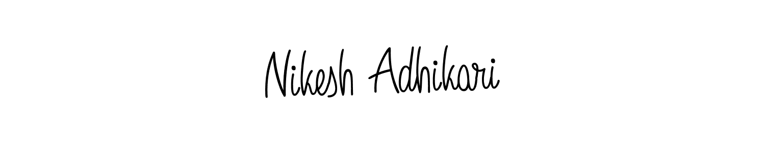 Create a beautiful signature design for name Nikesh Adhikari. With this signature (Angelique-Rose-font-FFP) fonts, you can make a handwritten signature for free. Nikesh Adhikari signature style 5 images and pictures png