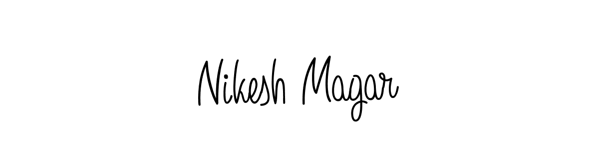 How to Draw Nikesh Magar signature style? Angelique-Rose-font-FFP is a latest design signature styles for name Nikesh Magar. Nikesh Magar signature style 5 images and pictures png