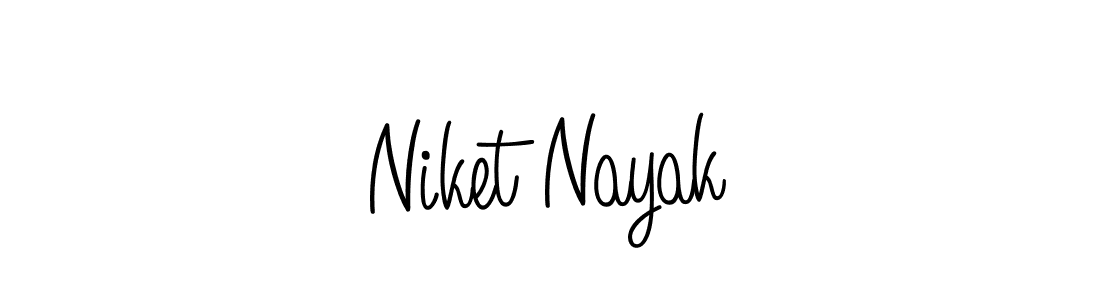 Use a signature maker to create a handwritten signature online. With this signature software, you can design (Angelique-Rose-font-FFP) your own signature for name Niket Nayak. Niket Nayak signature style 5 images and pictures png