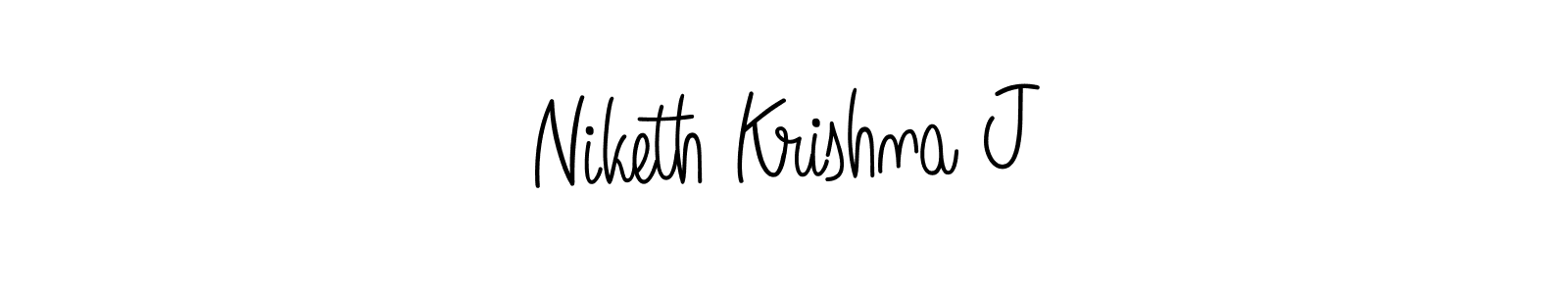 Niketh Krishna J stylish signature style. Best Handwritten Sign (Angelique-Rose-font-FFP) for my name. Handwritten Signature Collection Ideas for my name Niketh Krishna J. Niketh Krishna J signature style 5 images and pictures png