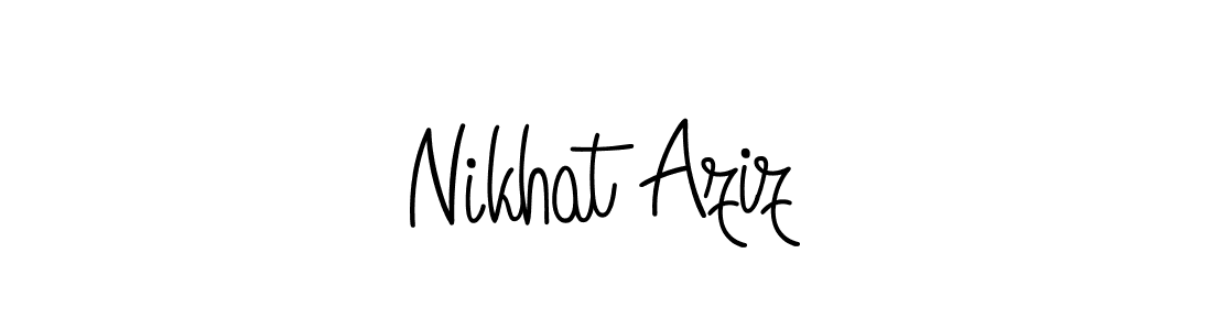 Create a beautiful signature design for name Nikhat Aziz. With this signature (Angelique-Rose-font-FFP) fonts, you can make a handwritten signature for free. Nikhat Aziz signature style 5 images and pictures png