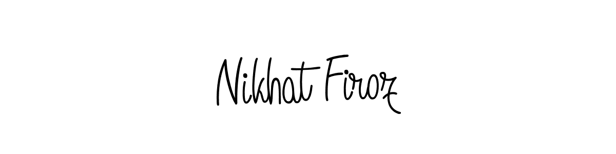 The best way (Angelique-Rose-font-FFP) to make a short signature is to pick only two or three words in your name. The name Nikhat Firoz include a total of six letters. For converting this name. Nikhat Firoz signature style 5 images and pictures png