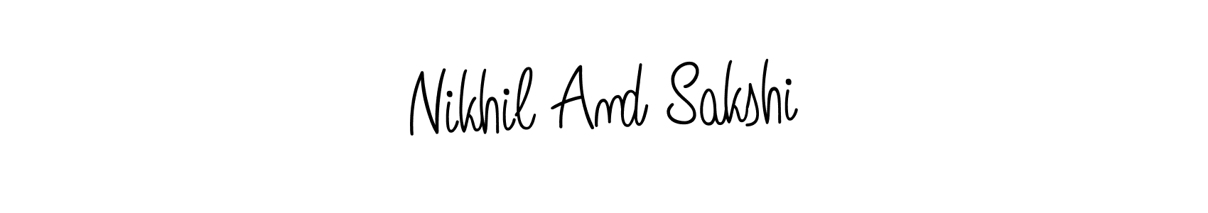 The best way (Angelique-Rose-font-FFP) to make a short signature is to pick only two or three words in your name. The name Nikhil And Sakshi include a total of six letters. For converting this name. Nikhil And Sakshi signature style 5 images and pictures png