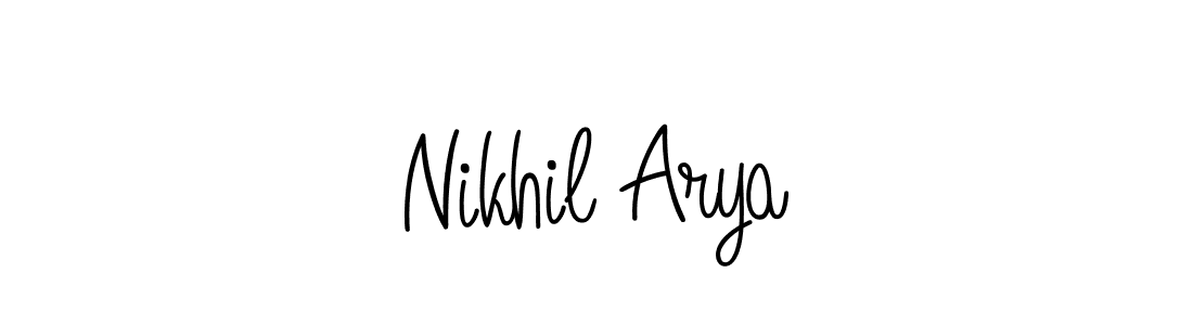 Make a beautiful signature design for name Nikhil Arya. With this signature (Angelique-Rose-font-FFP) style, you can create a handwritten signature for free. Nikhil Arya signature style 5 images and pictures png