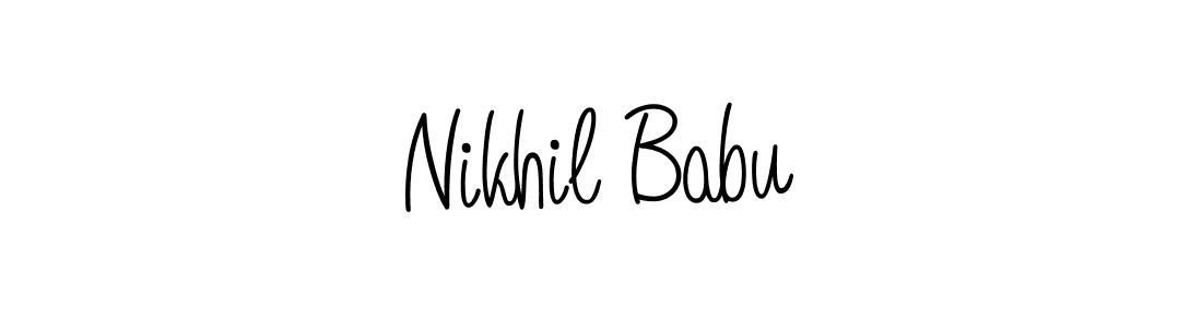 How to make Nikhil Babu name signature. Use Angelique-Rose-font-FFP style for creating short signs online. This is the latest handwritten sign. Nikhil Babu signature style 5 images and pictures png