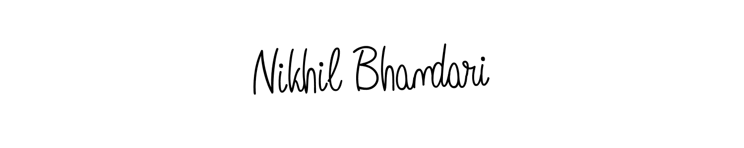 The best way (Angelique-Rose-font-FFP) to make a short signature is to pick only two or three words in your name. The name Nikhil Bhandari include a total of six letters. For converting this name. Nikhil Bhandari signature style 5 images and pictures png