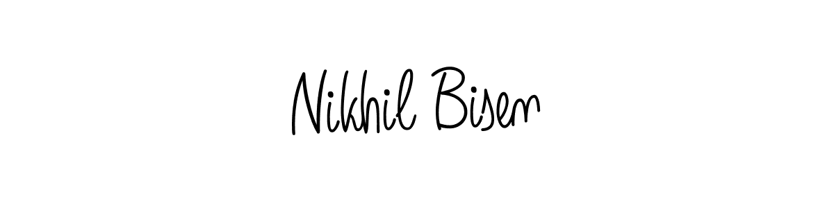 The best way (Angelique-Rose-font-FFP) to make a short signature is to pick only two or three words in your name. The name Nikhil Bisen include a total of six letters. For converting this name. Nikhil Bisen signature style 5 images and pictures png