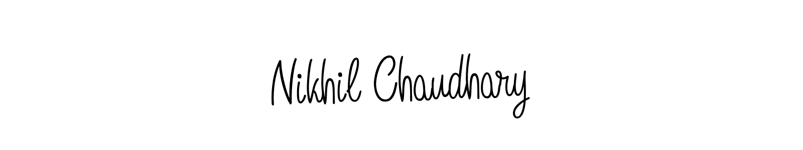 You should practise on your own different ways (Angelique-Rose-font-FFP) to write your name (Nikhil Chaudhary) in signature. don't let someone else do it for you. Nikhil Chaudhary signature style 5 images and pictures png