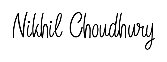 A stylish, flowing autograph style designed for name Nikhil Choudhury using Angelique-Rose-font-FFP typography. Perfect for digital creative projects. Nikhil Choudhury signature style 5 images and pictures png
