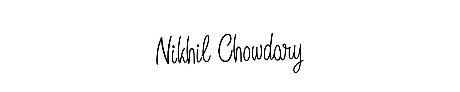 Nikhil Chowdary stylish signature style. Best Handwritten Sign (Angelique-Rose-font-FFP) for my name. Handwritten Signature Collection Ideas for my name Nikhil Chowdary. Nikhil Chowdary signature style 5 images and pictures png