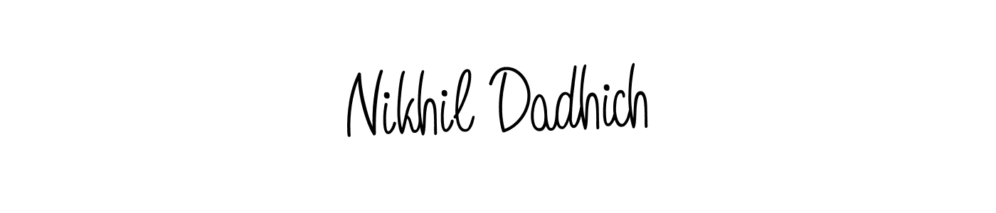 The best way (Angelique-Rose-font-FFP) to make a short signature is to pick only two or three words in your name. The name Nikhil Dadhich include a total of six letters. For converting this name. Nikhil Dadhich signature style 5 images and pictures png