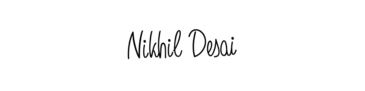 How to make Nikhil Desai name signature. Use Angelique-Rose-font-FFP style for creating short signs online. This is the latest handwritten sign. Nikhil Desai signature style 5 images and pictures png