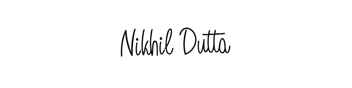 The best way (Angelique-Rose-font-FFP) to make a short signature is to pick only two or three words in your name. The name Nikhil Dutta include a total of six letters. For converting this name. Nikhil Dutta signature style 5 images and pictures png