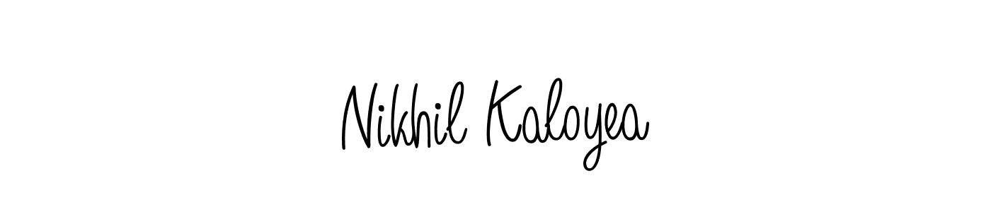 You should practise on your own different ways (Angelique-Rose-font-FFP) to write your name (Nikhil Kaloyea) in signature. don't let someone else do it for you. Nikhil Kaloyea signature style 5 images and pictures png