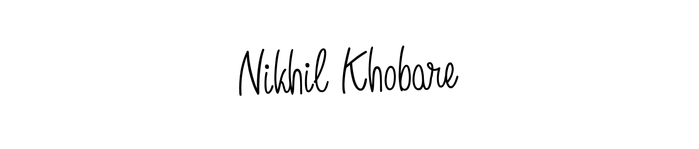 The best way (Angelique-Rose-font-FFP) to make a short signature is to pick only two or three words in your name. The name Nikhil Khobare include a total of six letters. For converting this name. Nikhil Khobare signature style 5 images and pictures png