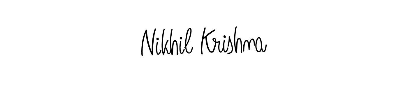 How to make Nikhil Krishna name signature. Use Angelique-Rose-font-FFP style for creating short signs online. This is the latest handwritten sign. Nikhil Krishna signature style 5 images and pictures png