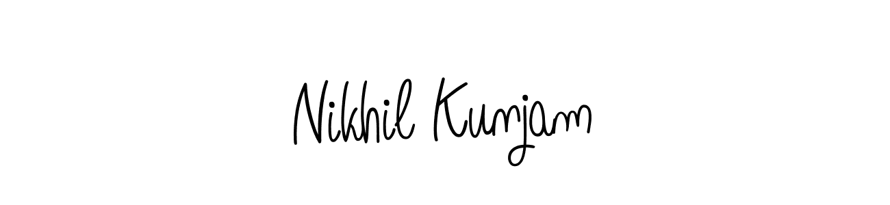 if you are searching for the best signature style for your name Nikhil Kunjam. so please give up your signature search. here we have designed multiple signature styles  using Angelique-Rose-font-FFP. Nikhil Kunjam signature style 5 images and pictures png