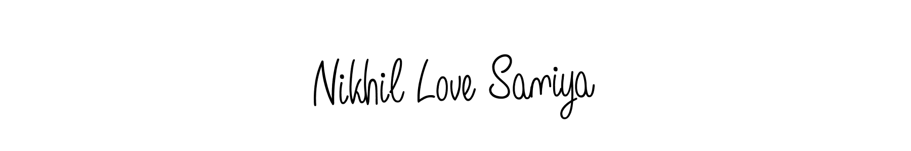 Make a beautiful signature design for name Nikhil Love Saniya. With this signature (Angelique-Rose-font-FFP) style, you can create a handwritten signature for free. Nikhil Love Saniya signature style 5 images and pictures png