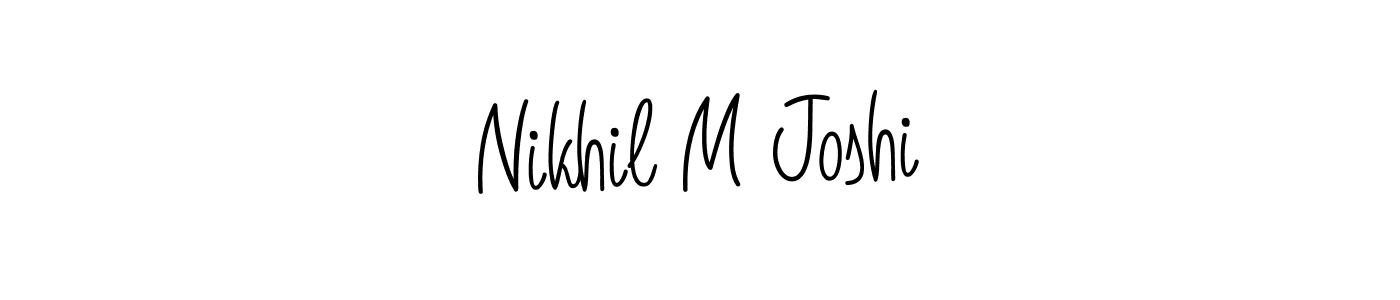 The best way (Angelique-Rose-font-FFP) to make a short signature is to pick only two or three words in your name. The name Nikhil M Joshi include a total of six letters. For converting this name. Nikhil M Joshi signature style 5 images and pictures png