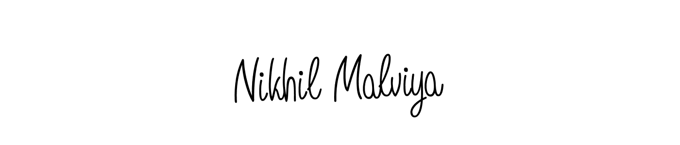 You should practise on your own different ways (Angelique-Rose-font-FFP) to write your name (Nikhil Malviya) in signature. don't let someone else do it for you. Nikhil Malviya signature style 5 images and pictures png