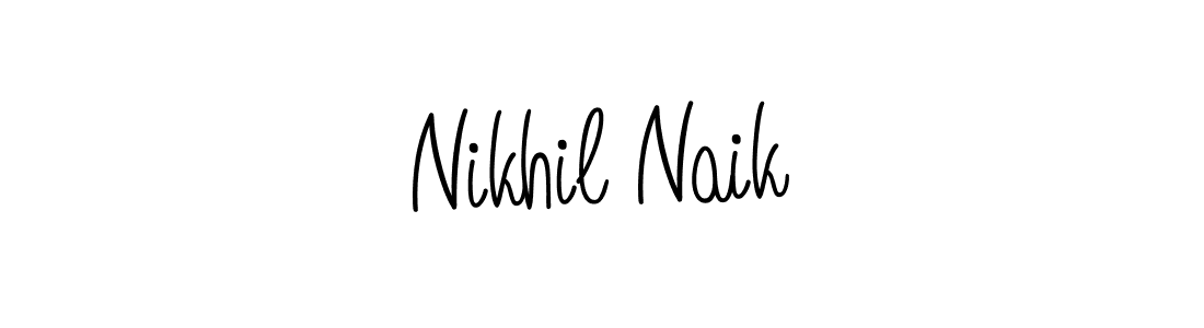 You should practise on your own different ways (Angelique-Rose-font-FFP) to write your name (Nikhil Naik) in signature. don't let someone else do it for you. Nikhil Naik signature style 5 images and pictures png